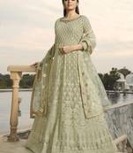 Light-green embroidered georgette salwar