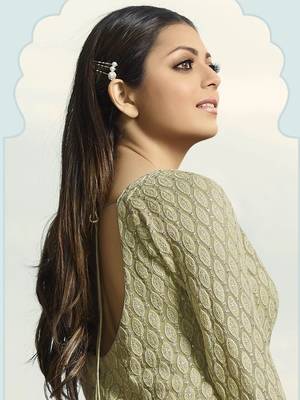 Light-green embroidered georgette salwar 4