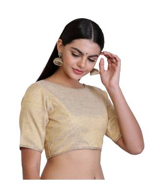 Beige Dupion Solid Blouse 3