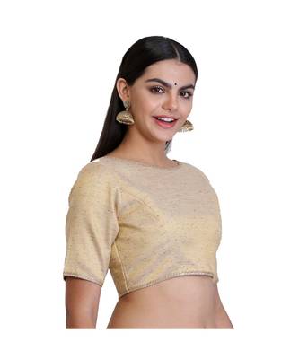 Beige Dupion Solid Blouse 4