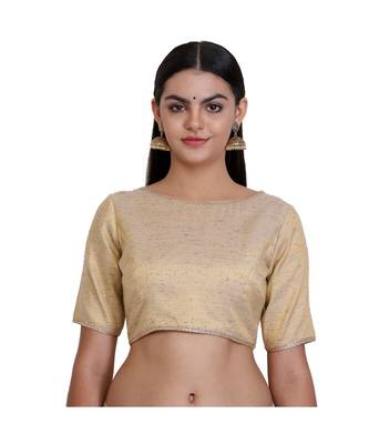 Beige Dupion Solid Blouse 5