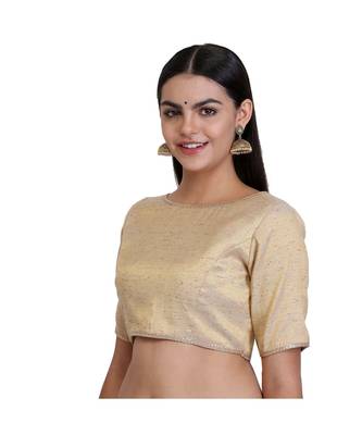 Beige Dupion Solid Blouse 6