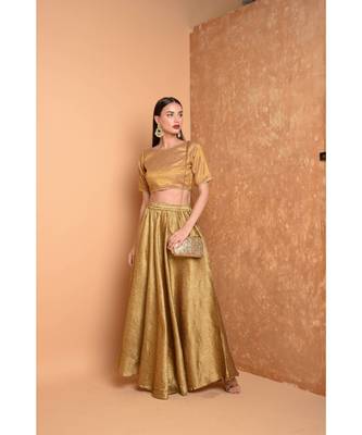 Beige Silk Solid Blouse 4