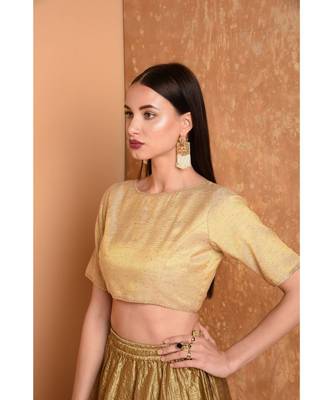 beige brocade blouse 3