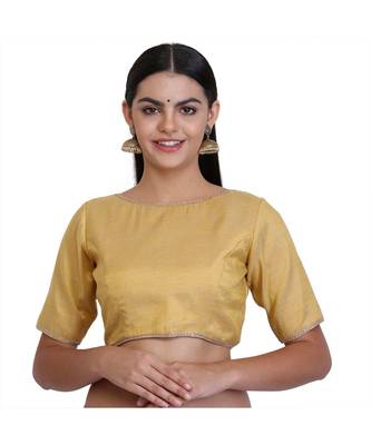 Yellow Silk Solid Blouse 1