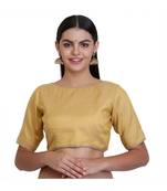 Yellow Silk Solid Blouse