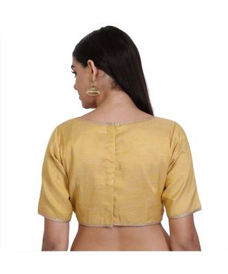 Yellow Silk Solid Blouse 2