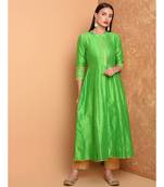 Set of Full Anarkali Silk Kurta with Brocade Pant.