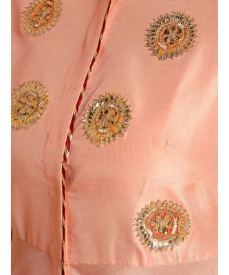 Set of Full Anarkali Silk Kurta with Brocade Pant. 6