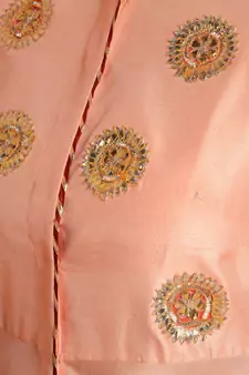 Set of Full Anarkali Silk Kurta with Brocade Pant.