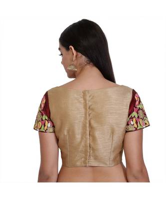 Beige Dupion Embroidered Blouse 2