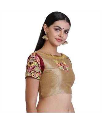 Beige Dupion Embroidered Blouse 3