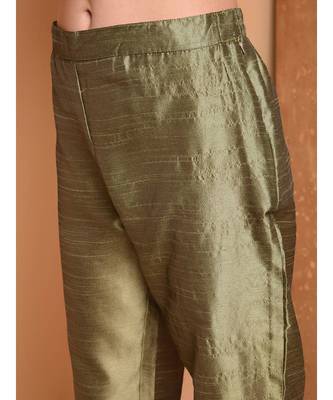 Set of Full Anarkali Silk Kurta with Brocade Pant. 7