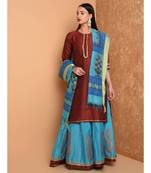 Set of Silk Kurta with Chanderi Skirt and dupatta