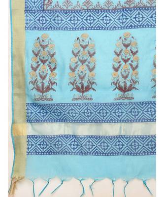 Set of Silk Kurta with Chanderi Skirt and dupatta 6