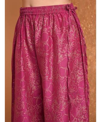 Set of Silk Kurta with Chanderi Palazzo and dupatta 5