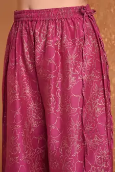 Set of Silk Kurta with Chanderi Palazzo and dupatta