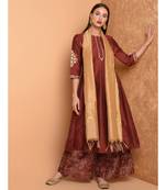 Set of Silk Kurta with Chanderi Palazzo and dupatta