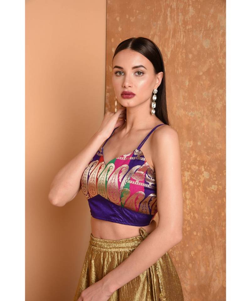 Purple Brocade Blouse