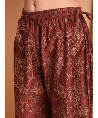 Set of Silk Kurta with Chanderi Palazzo and dupatta 5