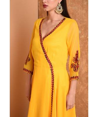 Yellow Georgette Embroidered Suit Set 3