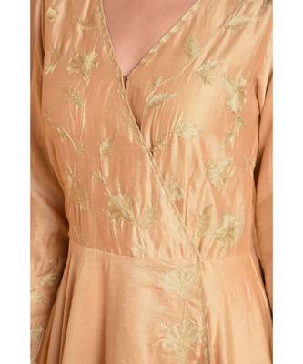 Beige Silk Embroidered Suit Set 5