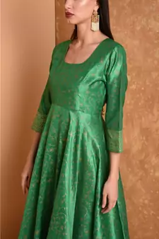 Green Silk Hand Painted Suit Set