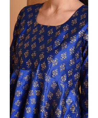 Blue Silk Hand Painted Suit Set 5