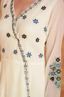 White Silk Embroidered Suit Set