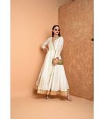 White Silk Embroidered Suit Set