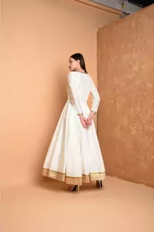 White Silk Embroidered Suit Set