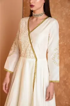 White Silk Embroidered Suit Set