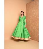 Green Silk Embroidered Suit Set