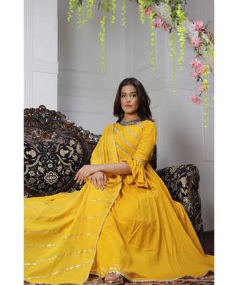 Yellow flared gotta suit set. 1