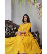 Yellow flared gotta suit set.