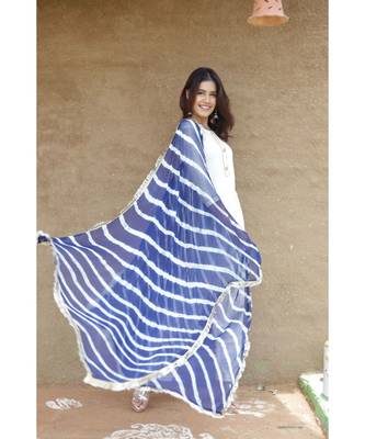 White and blue lehariya suit set. 2