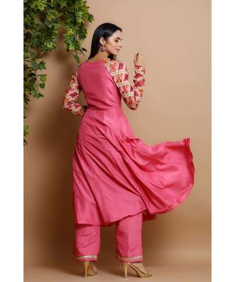 silk pink anarkali 3