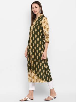 womens Multicolored Cotton Printed Kurta 3