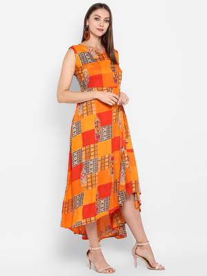 womens Mulicolored Rayon Printed Anarkali 2