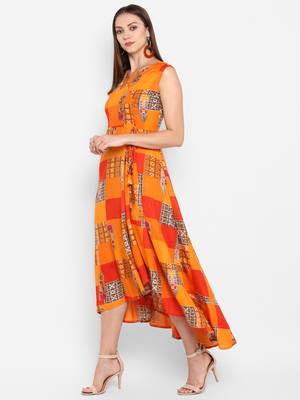 womens Mulicolored Rayon Printed Anarkali 3