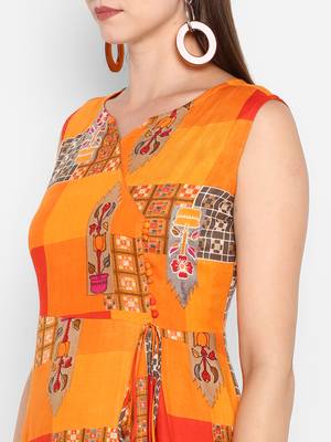 womens Mulicolored Rayon Printed Anarkali 5