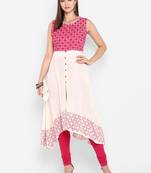 womens Multicolored Rayon Printed A-Line Kurta