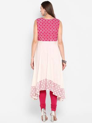 womens Multicolored Rayon Printed A-Line Kurta 4