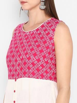 womens Multicolored Rayon Printed A-Line Kurta 5
