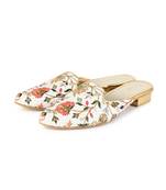 Embroidered floral  mules