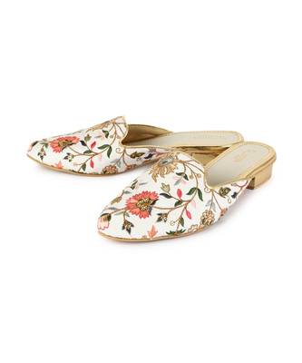 Embroidered floral  mules 2