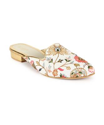 Embroidered floral  mules 4
