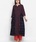 blue printed cotton-kurtis