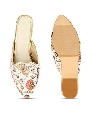 Embroidered floral  mules 5