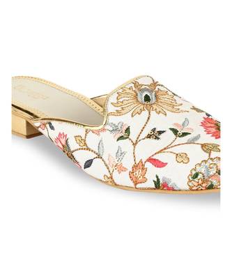Embroidered floral  mules 6